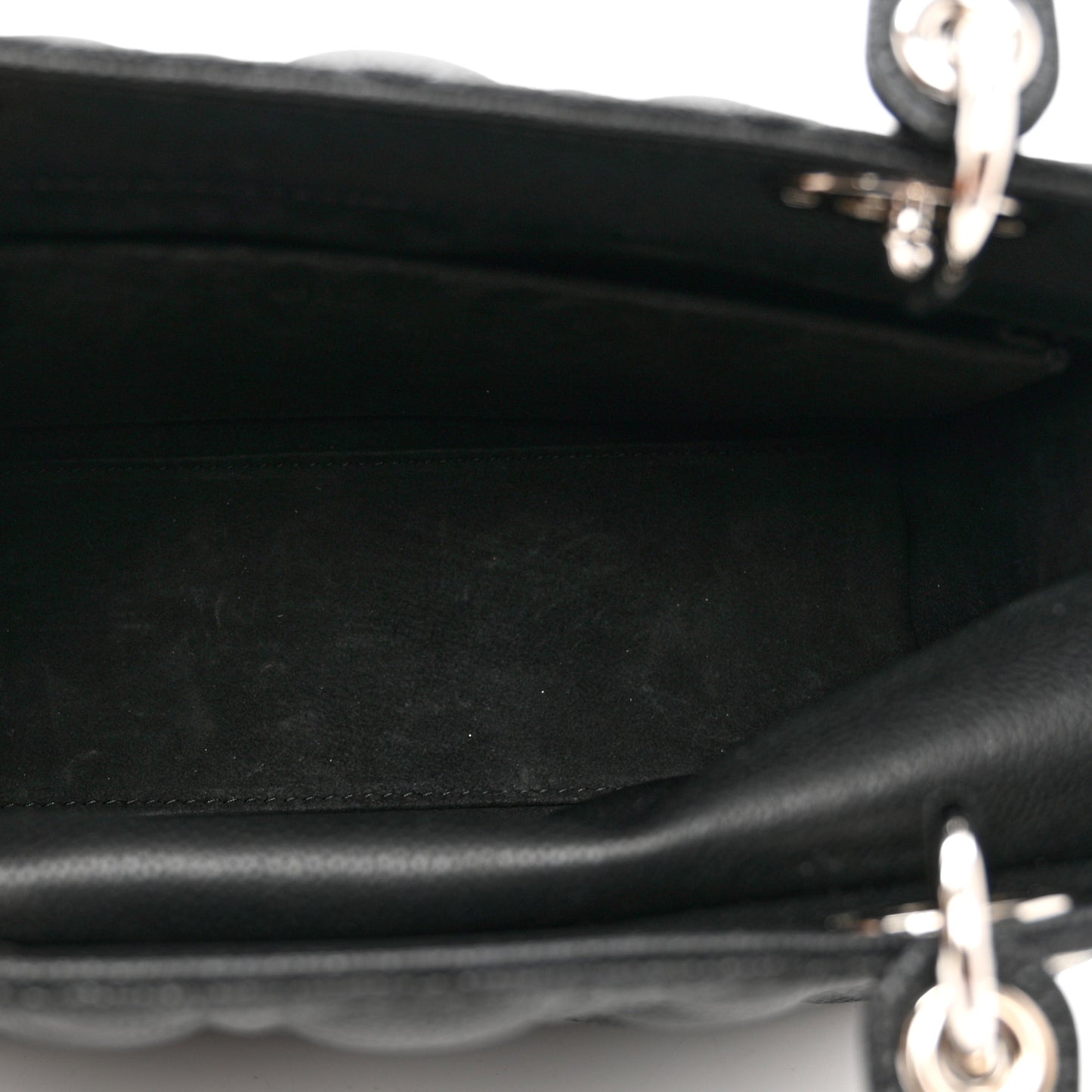 Grained Calfskin Cannage Medium Lady Dior Black