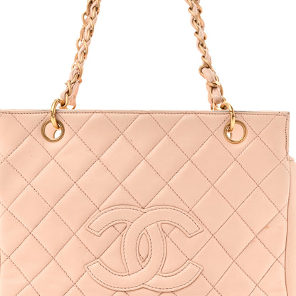 Chanel Lambskin Quilted Petit Timeless Shopping Tote PTT Beige 9 of 13