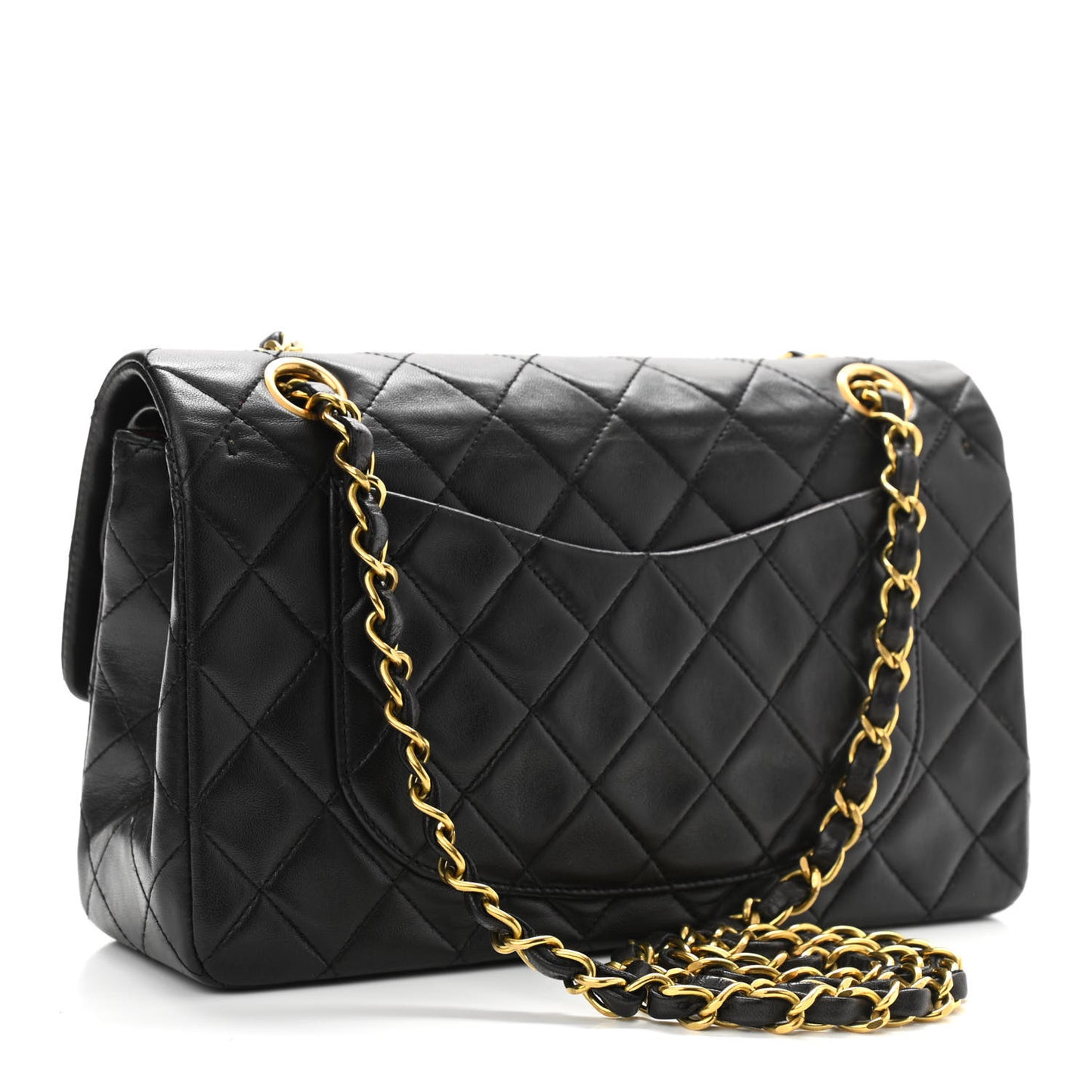 Lambskin Quilted Small Double Flap Black