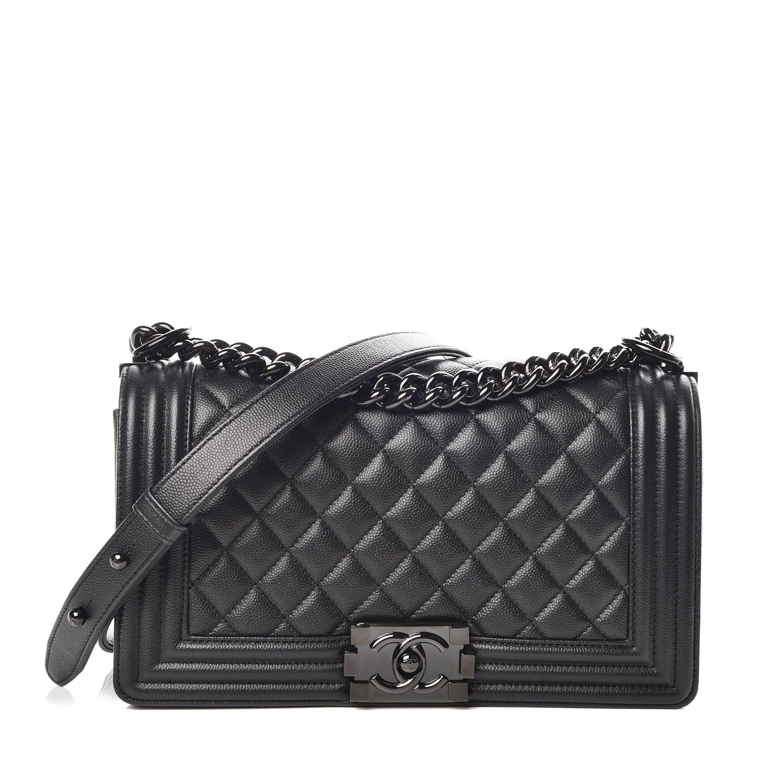 Chanel Caviar Quilted Medium Boy Flap So Black 1 of 9