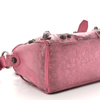 Balenciaga Agneau Arena Dirty Effect Mini Le Cagole Duffle Crossbody Bag Sweet Pink 8 of 9