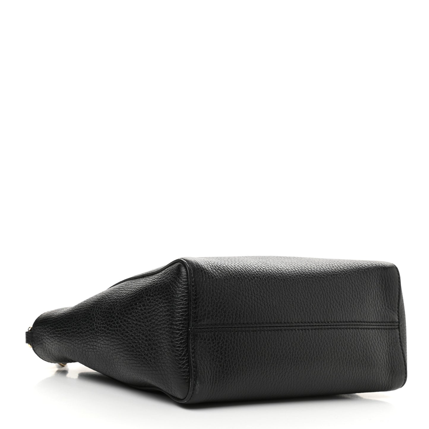Dollar Calfskin Mini Swing Top Handle Bag Black