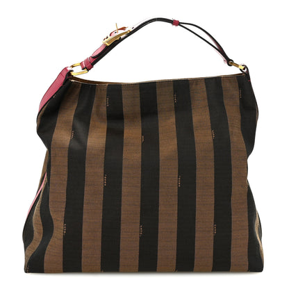 Fendi Pequin Cuoio Vegetale Large Hobo Tobacco Amarena 1 of 10