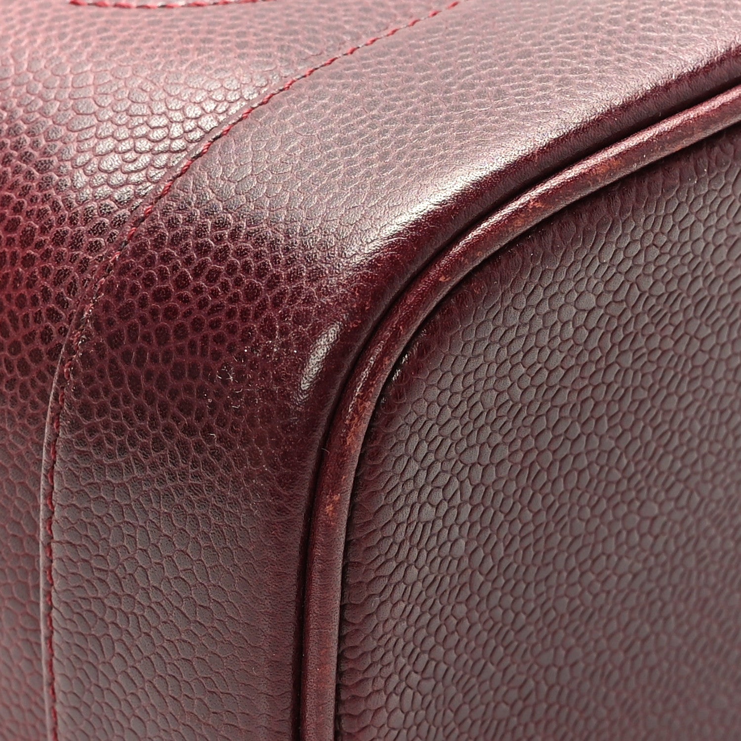 Chanel Caviar Vanity Cosmetic Case Burgundy 9 of 12