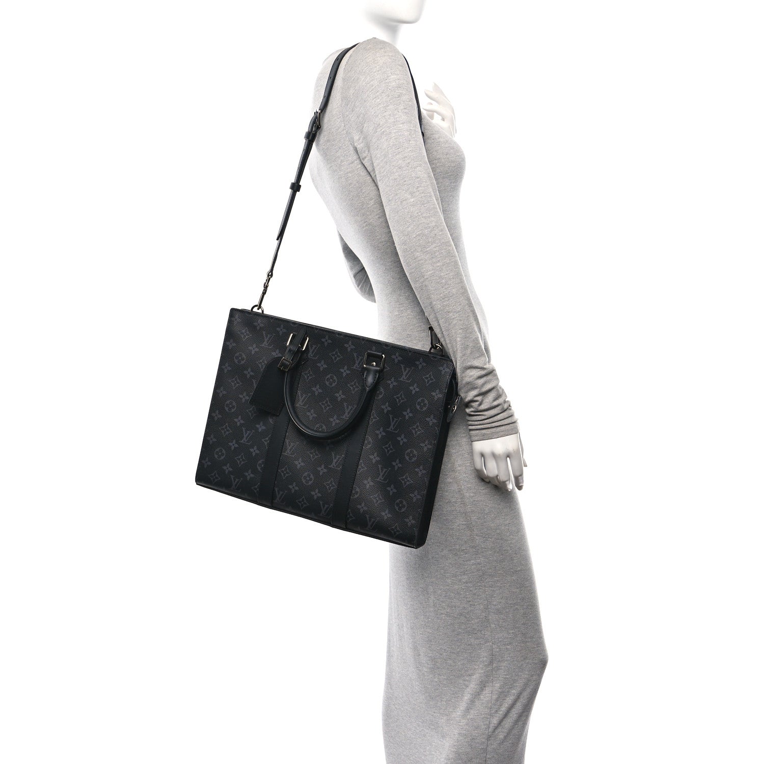 Louis Vuitton Monogram Eclipse Sac Plat Horizontal Zipper 2 of 9