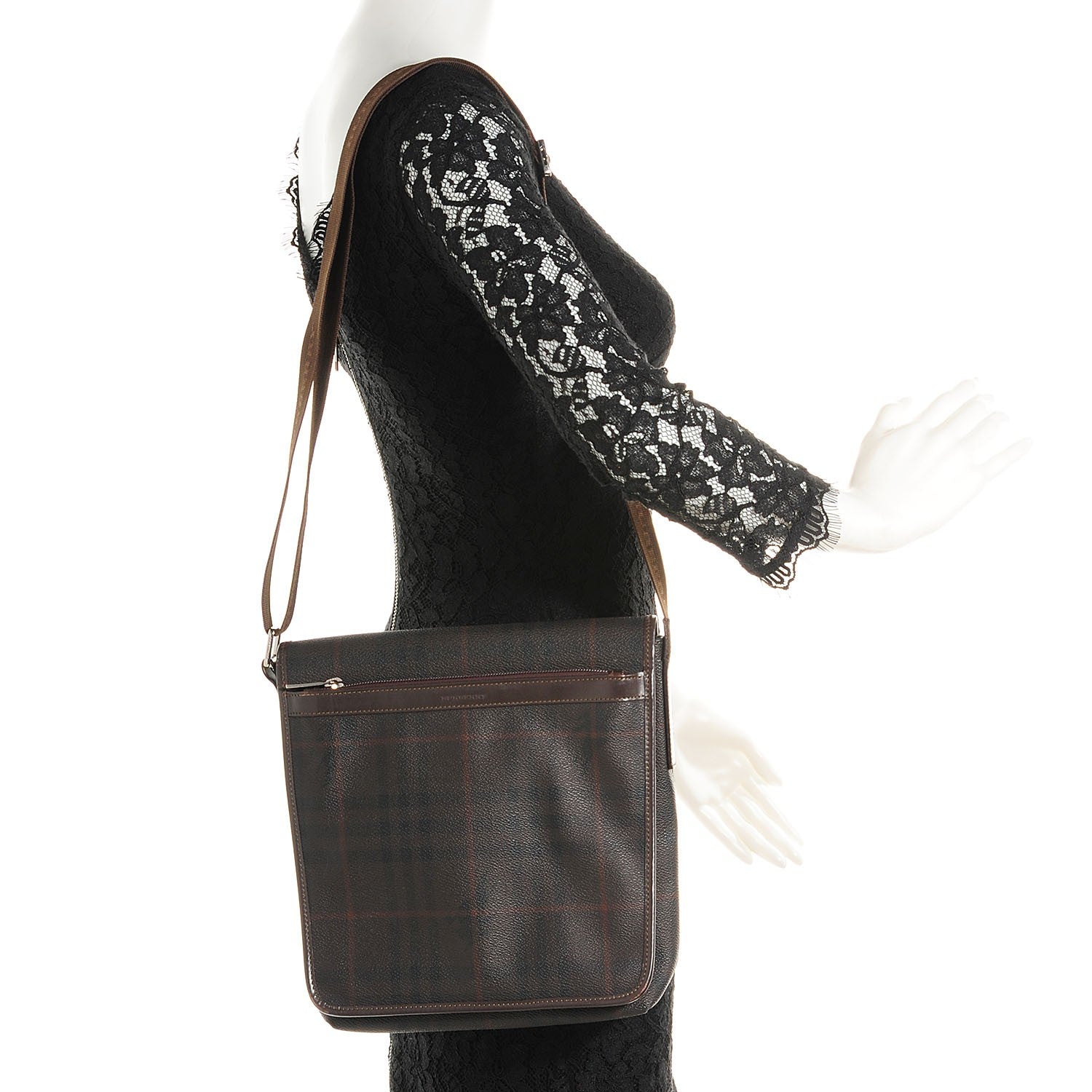 Burberry Check Messenger Bag Brown 2 of 8