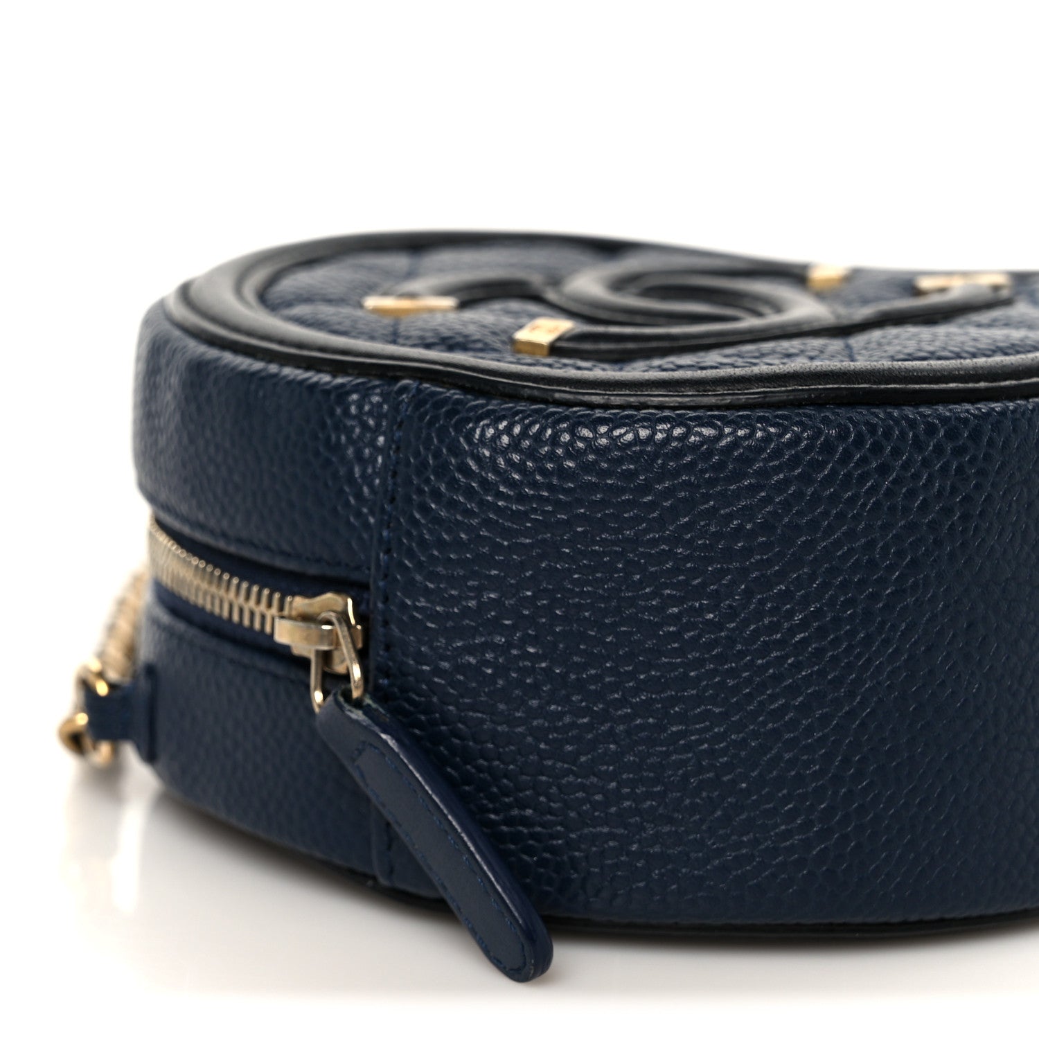 Chanel Caviar Quilted Round Filigree Crossbody Navy Black 9 of 11