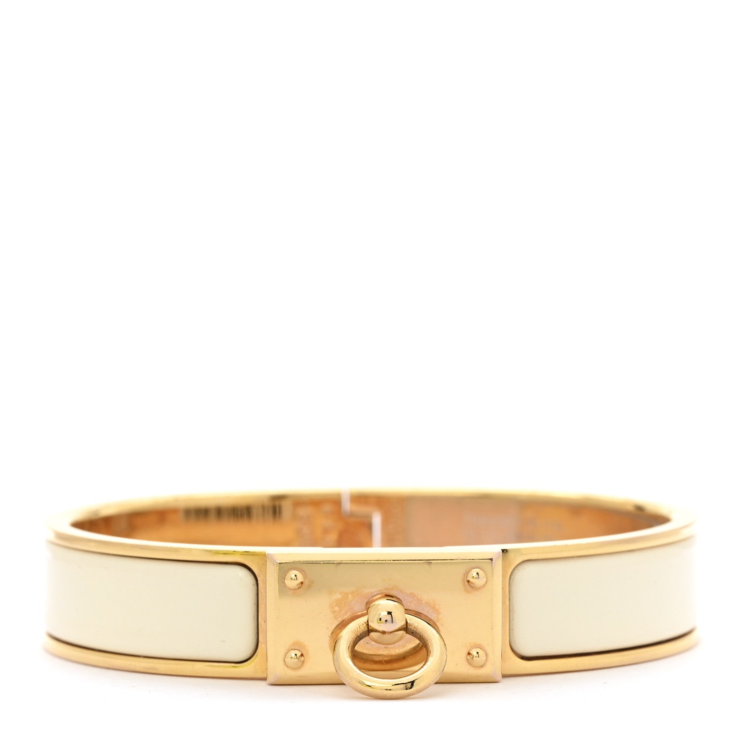 Hermes Enamel Clic Anneau Bracelet PM Craie 1 of 5