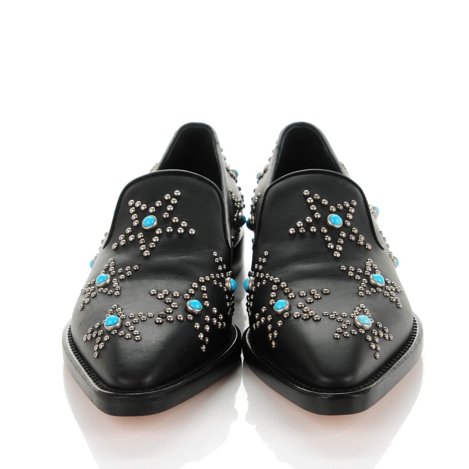Valentino Garavani Nappa Star Studded Cabochon Loafers 35 Black 2 of 9