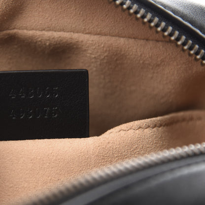 Gucci Calfskin Matelasse Mini GG Marmont Chain Shoulder Bag Black 6 of 10