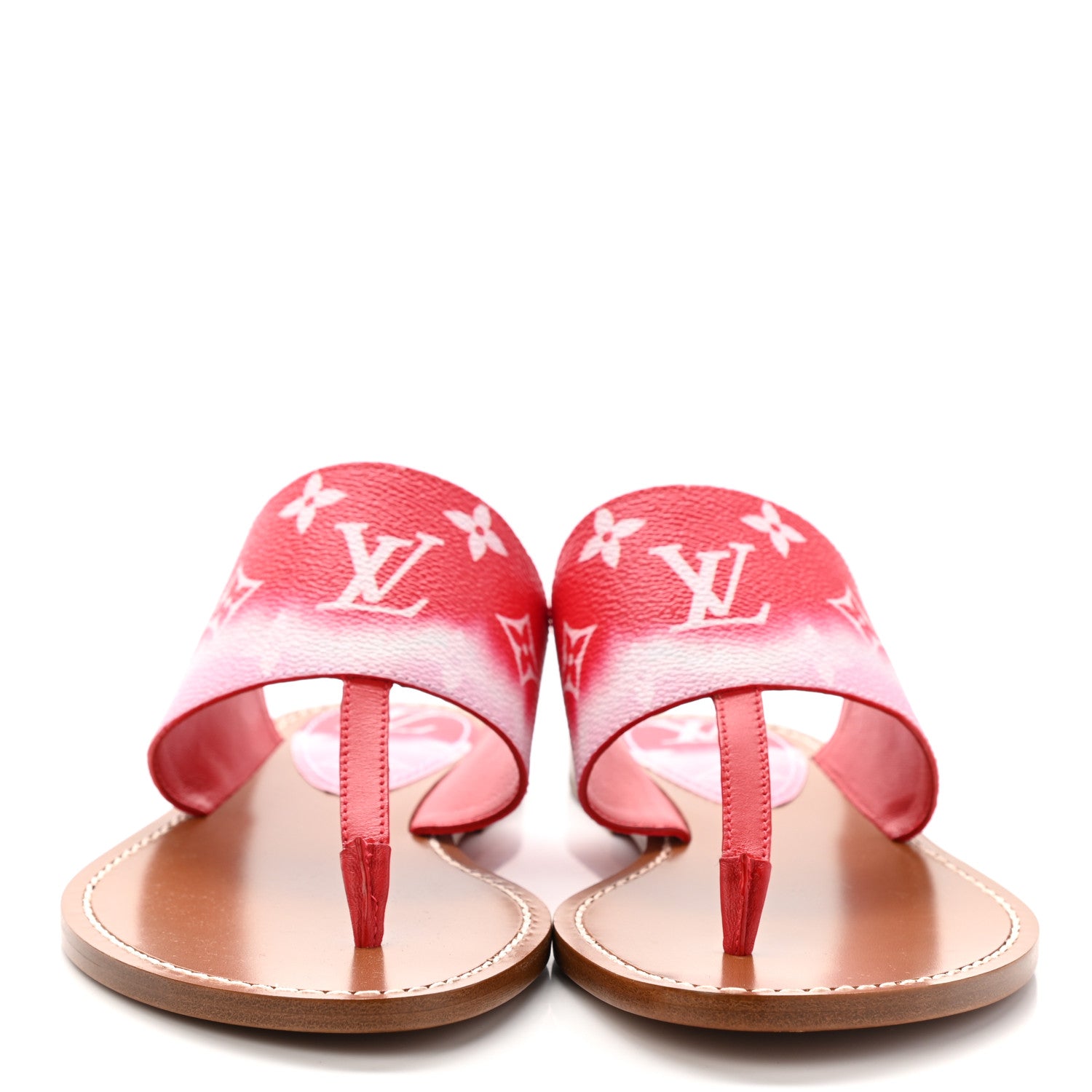 Louis Vuitton Monogram Escale Palma Sandals 37.5 Rouge 2 of 10