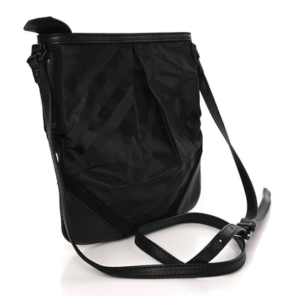 Burberry Nylon Tonal Check Crossbody Black 2 of 7