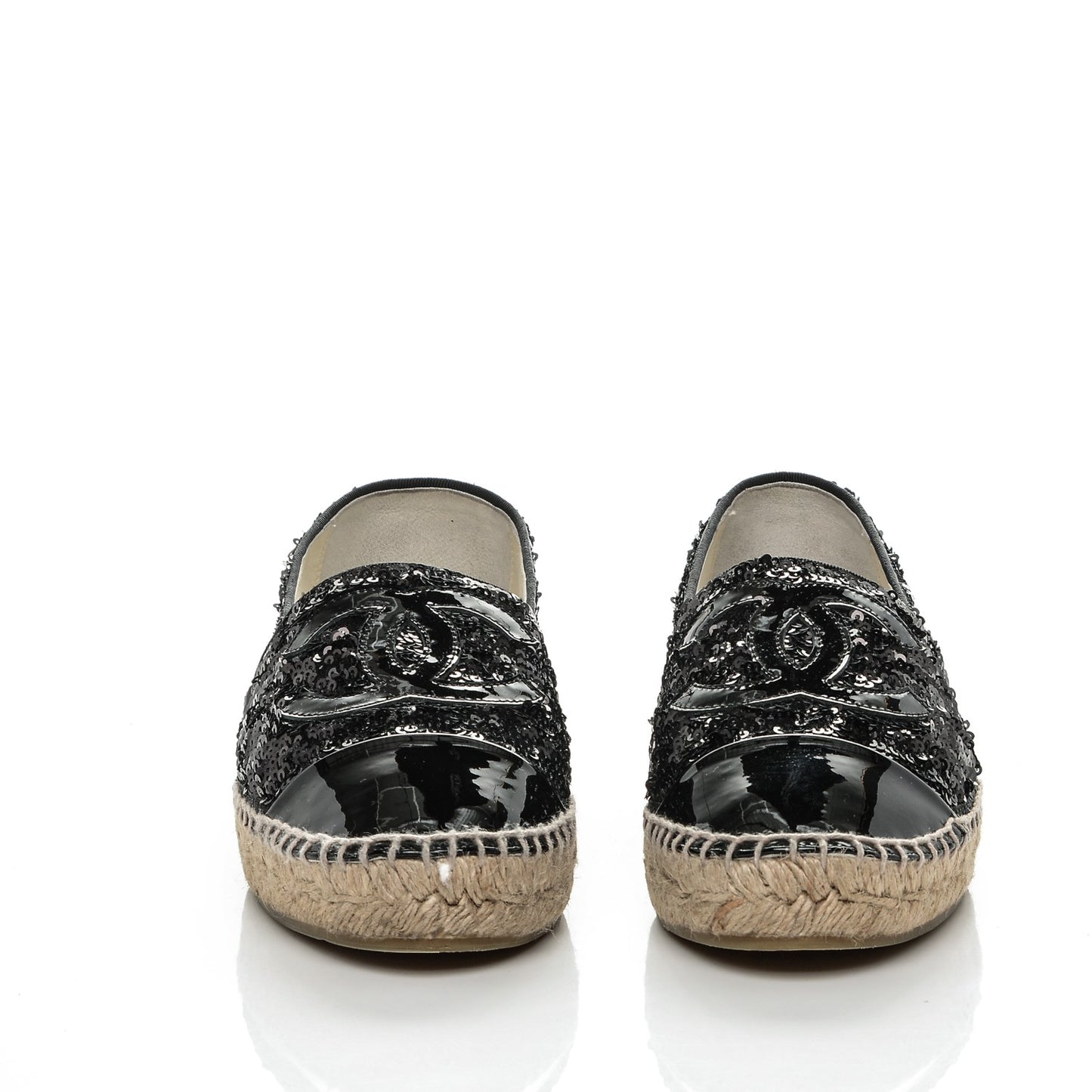 Patent Sequin CC Espadrilles 39 Black
