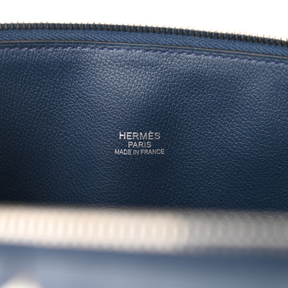 Hermes Evercolor 1923 Bolide 45 Baseball Bag Bleu De Malte Blanc 6 of 10