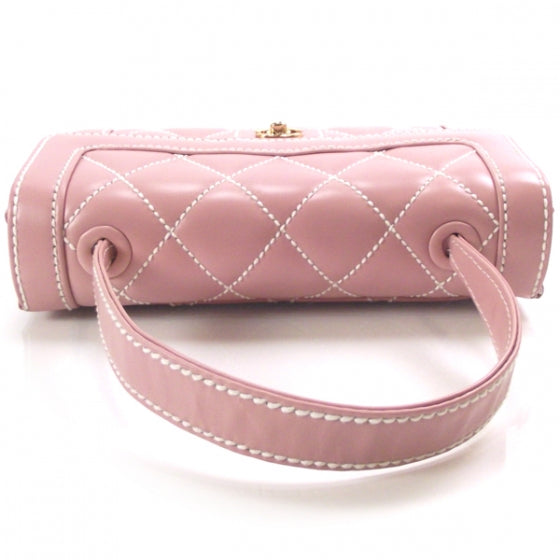 Chanel Leather Quilted Flap Handbag Pink 5 of 12