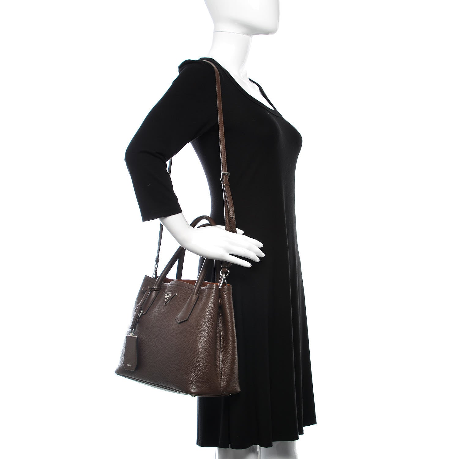 Prada Vitello Daino Small Double Bag Bruciato Rame 3 of 18