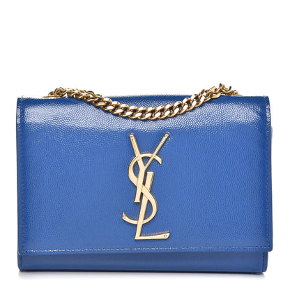 Saint Laurent Grain De Poudre Small Classic Monogram Kate Satchel Royal Blue 1 of 9