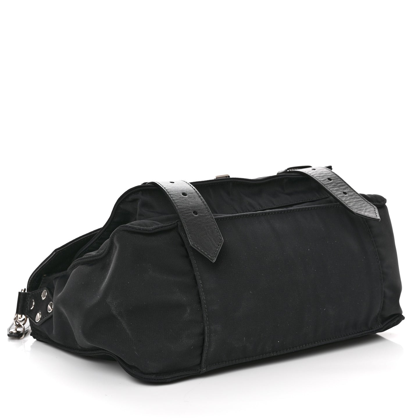 Nylon Calfskin Medium PS1 Satchel Black