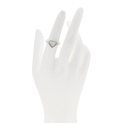 David Yurman Sterling Silver Diamond 10mm Open Heart Ring 52 6 2 of 5