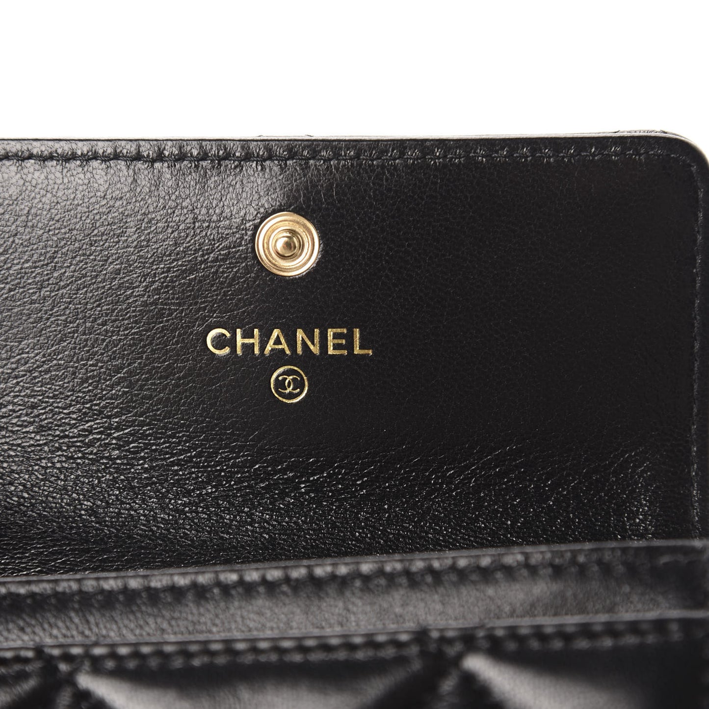 Lambskin Quilted Chanel 19 Flap Card Holder Black