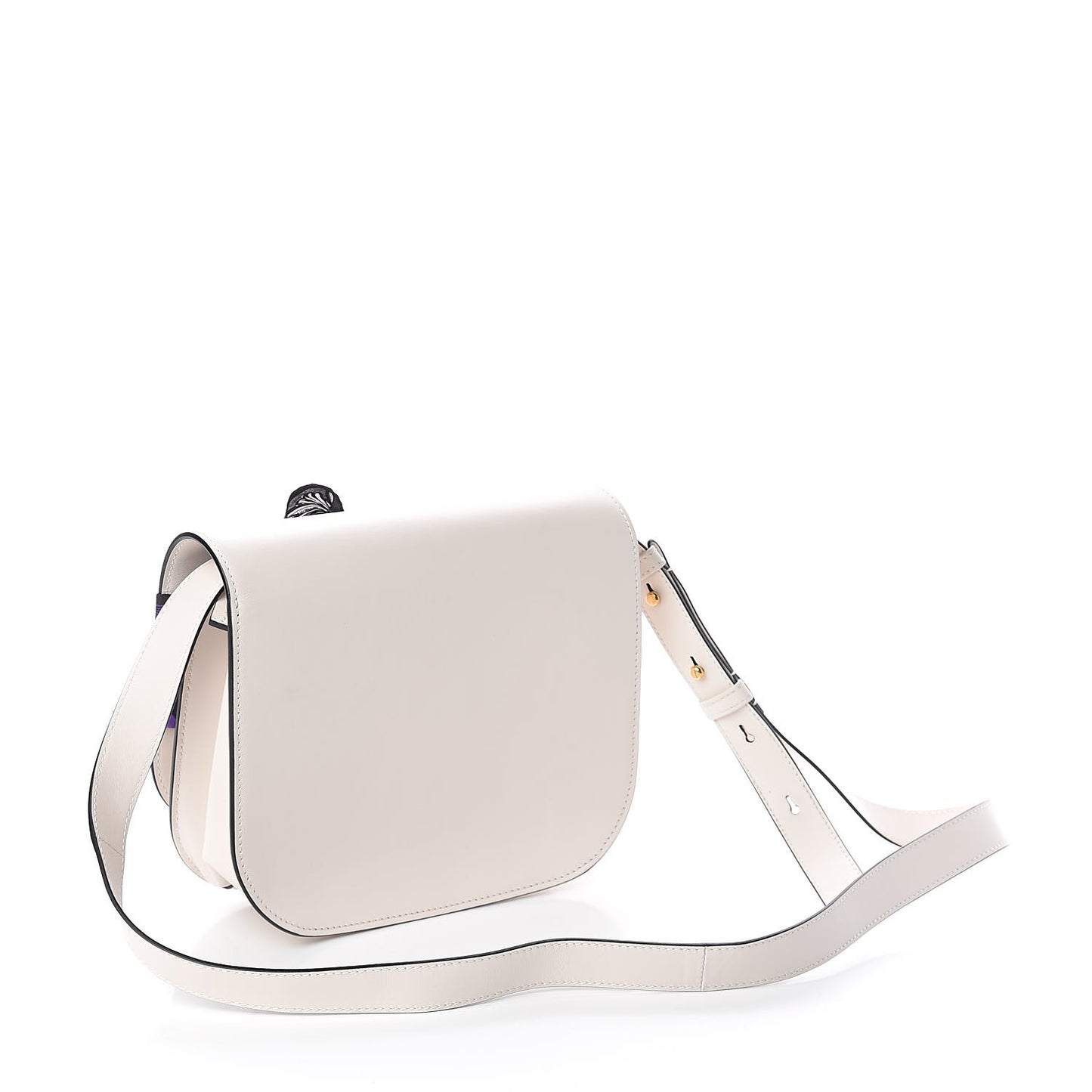Calfskin Shoulder Bag With Scarf White