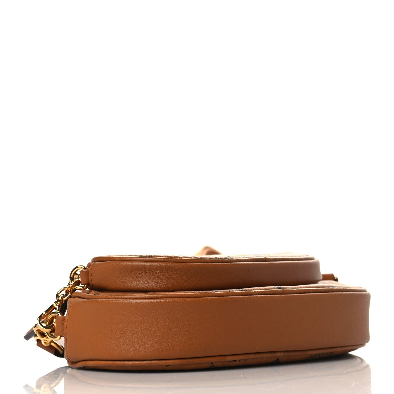 MCM Visetos Small Aren Multifunction Crossbody Pouch Cognac 3 of 9