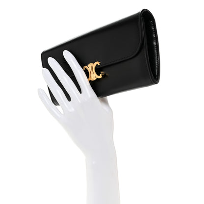 Celine Shiny Calfskin Long Triomphe Wallet Black 2 of 8