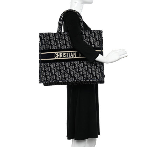 Oblique Velvet Large Book Tote Blue Multicolor