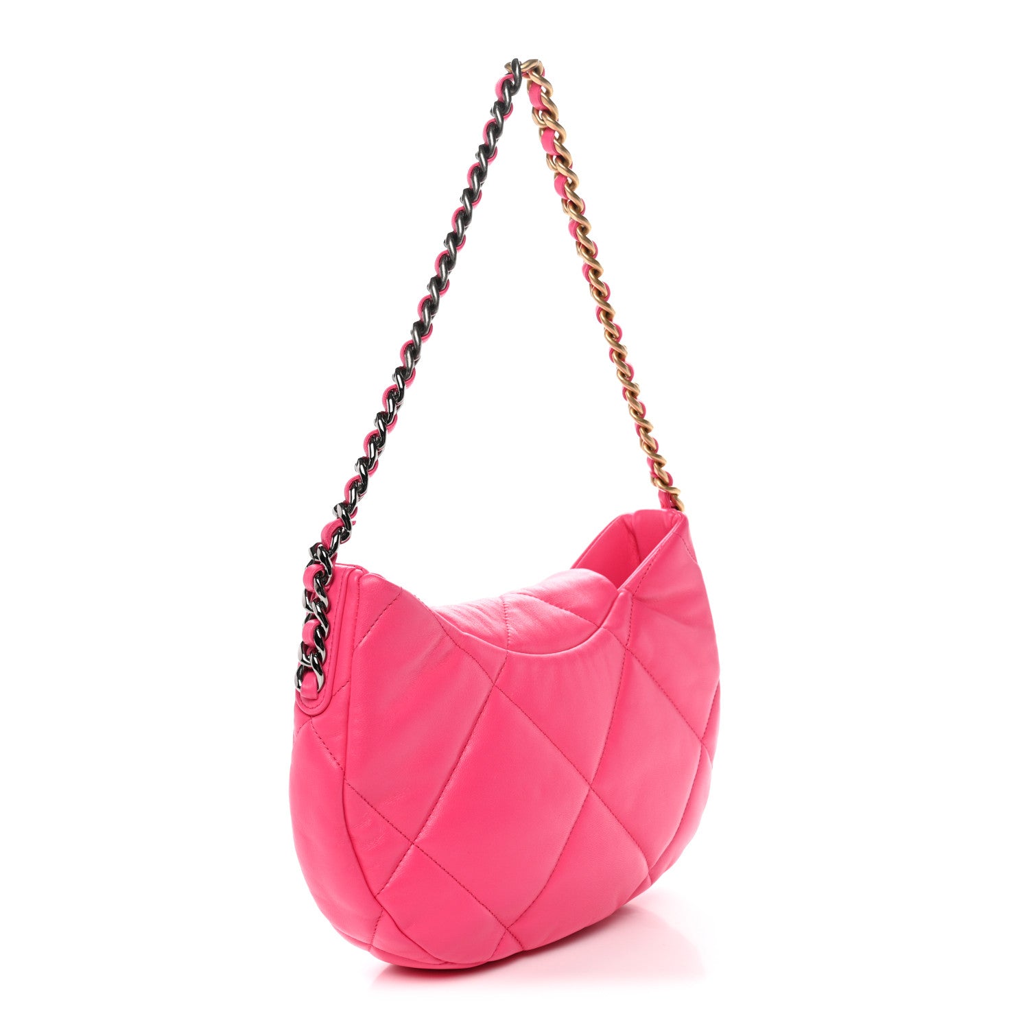 Chanel Lambskin Quilted Chanel 19 Hobo Pink 3 of 10