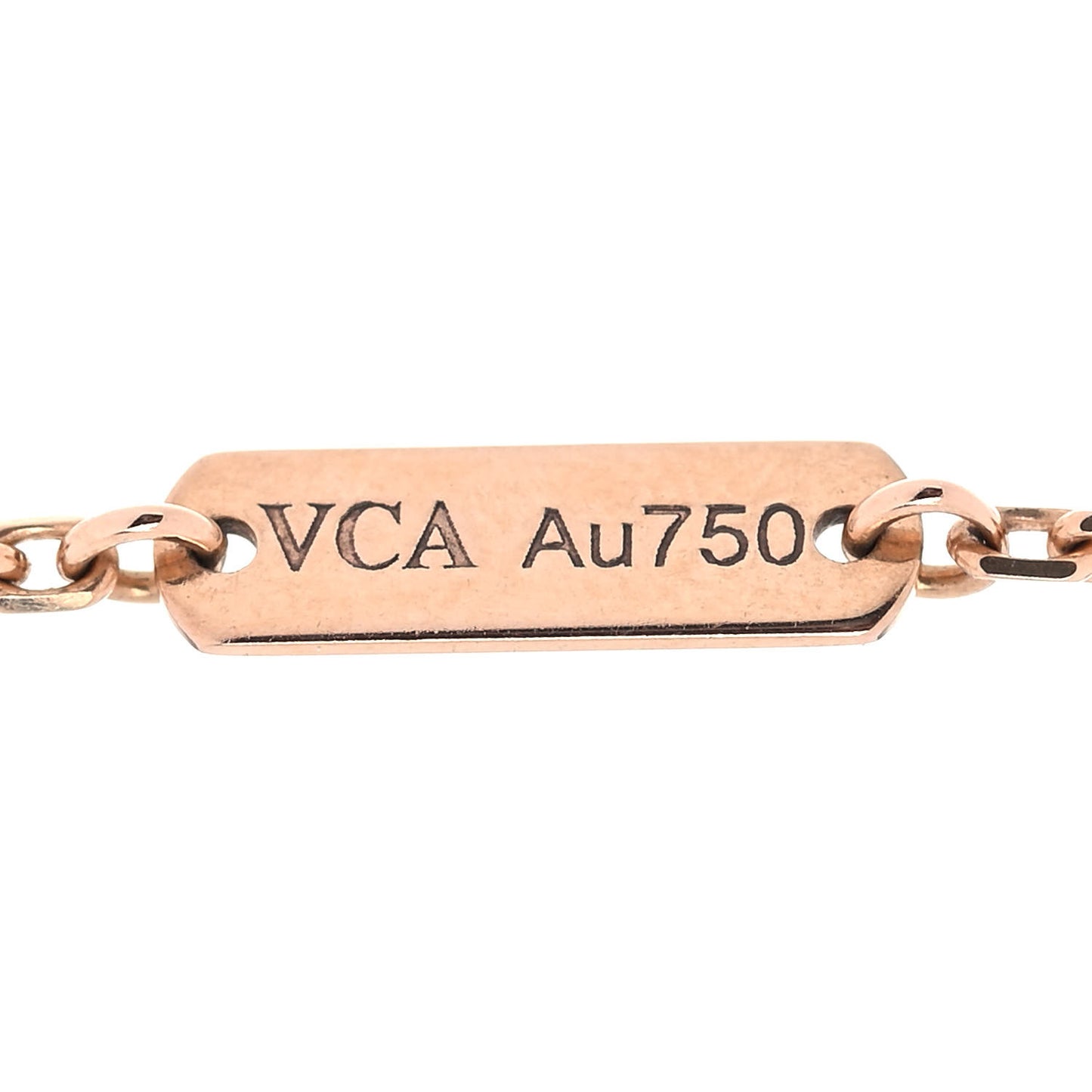 18K Rose Gold Gray Mother of Pearl Vintage Alhambra Pendant Necklace