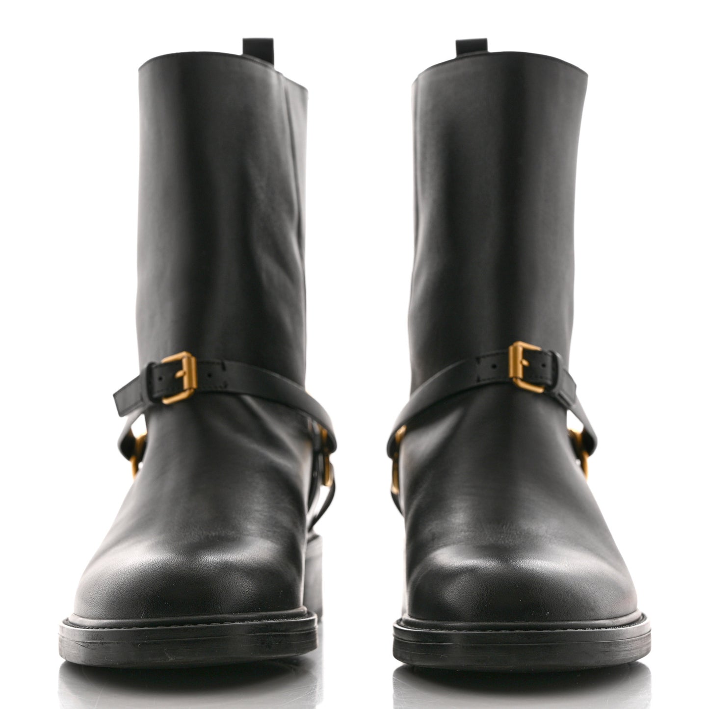 Calfskin Tess Horsebit Ankle Boots 37 Black