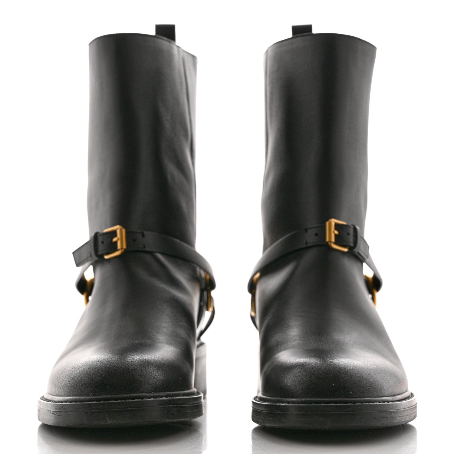 Gucci Calfskin Tess Horsebit Ankle Boots 37 Black 2 of 9