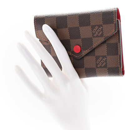 Louis Vuitton Damier Ebene Victorine Wallet Red 2 of 12