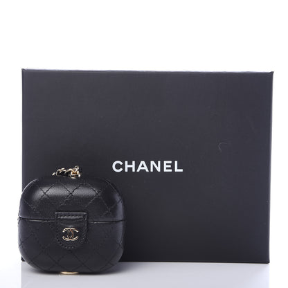 Chanel Lambskin Quilted Airpods Pro Case With Chain Black 5 of 5