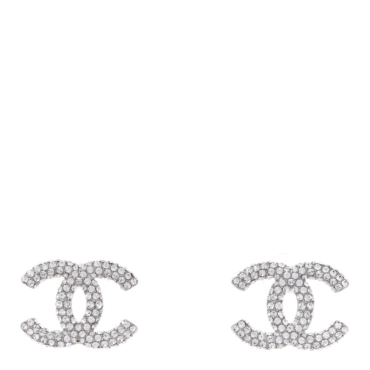 Crystal CC Treasure Chest Earrings Silver