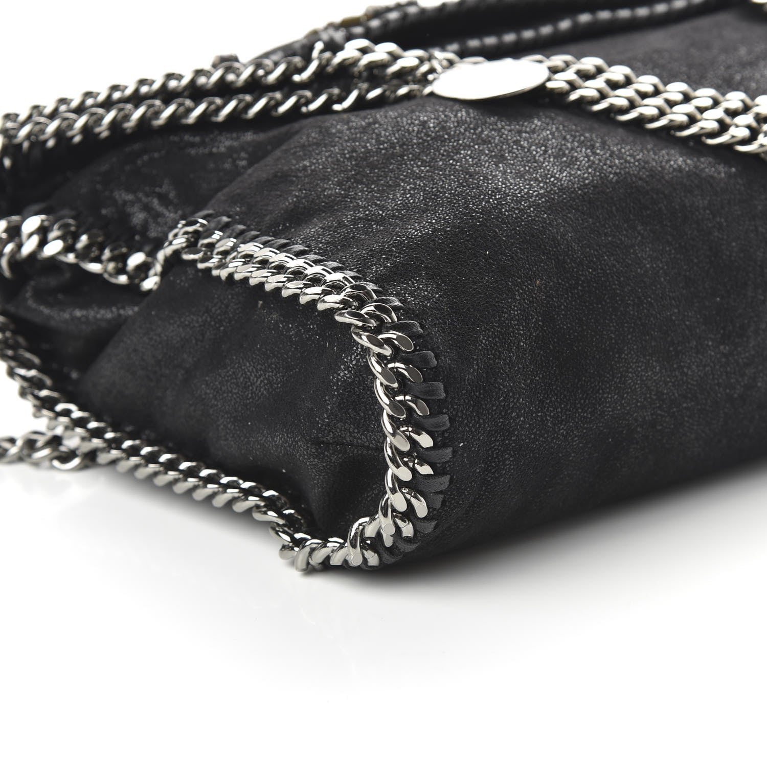 Stella McCartney Embellished Shaggy Deer Small Falabella Fold Over Tote Black 5 of 8