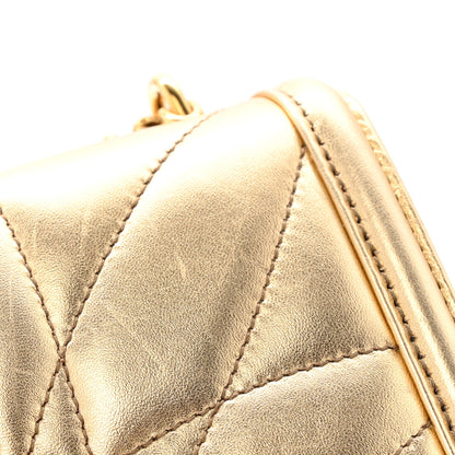 Dolce & Gabbana Metallic Nappa Quilted Mini Devotion Crossbody Bag Gold 13 of 16