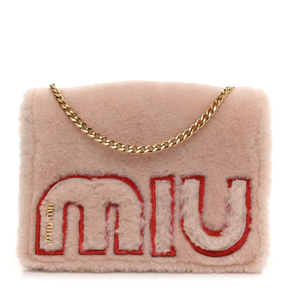 Miu Miu Shearling Goatskin Shoulder Bag 1 of 10