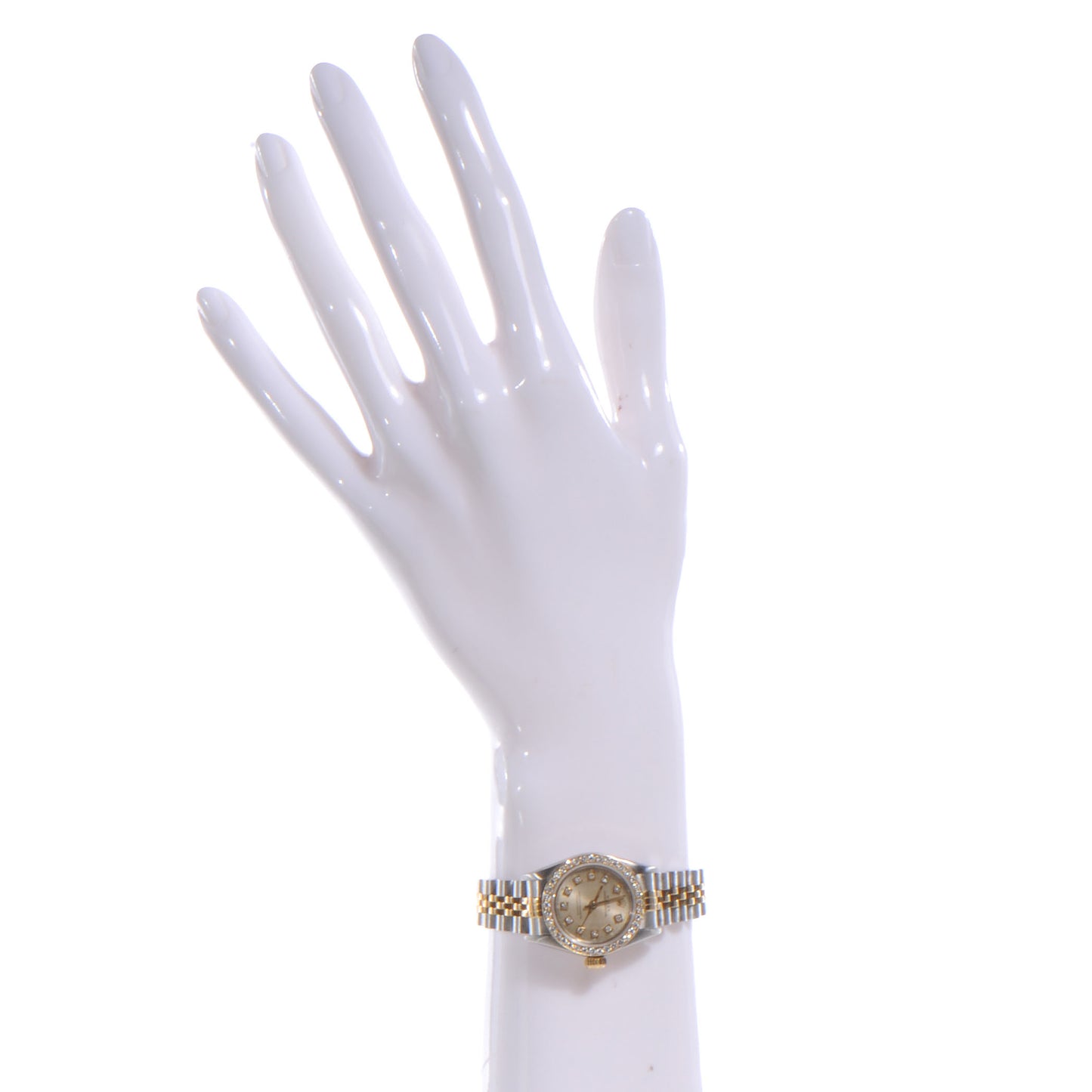 Stainless Steel 18K Yellow Gold Diamond Oyster Perpetual Watch