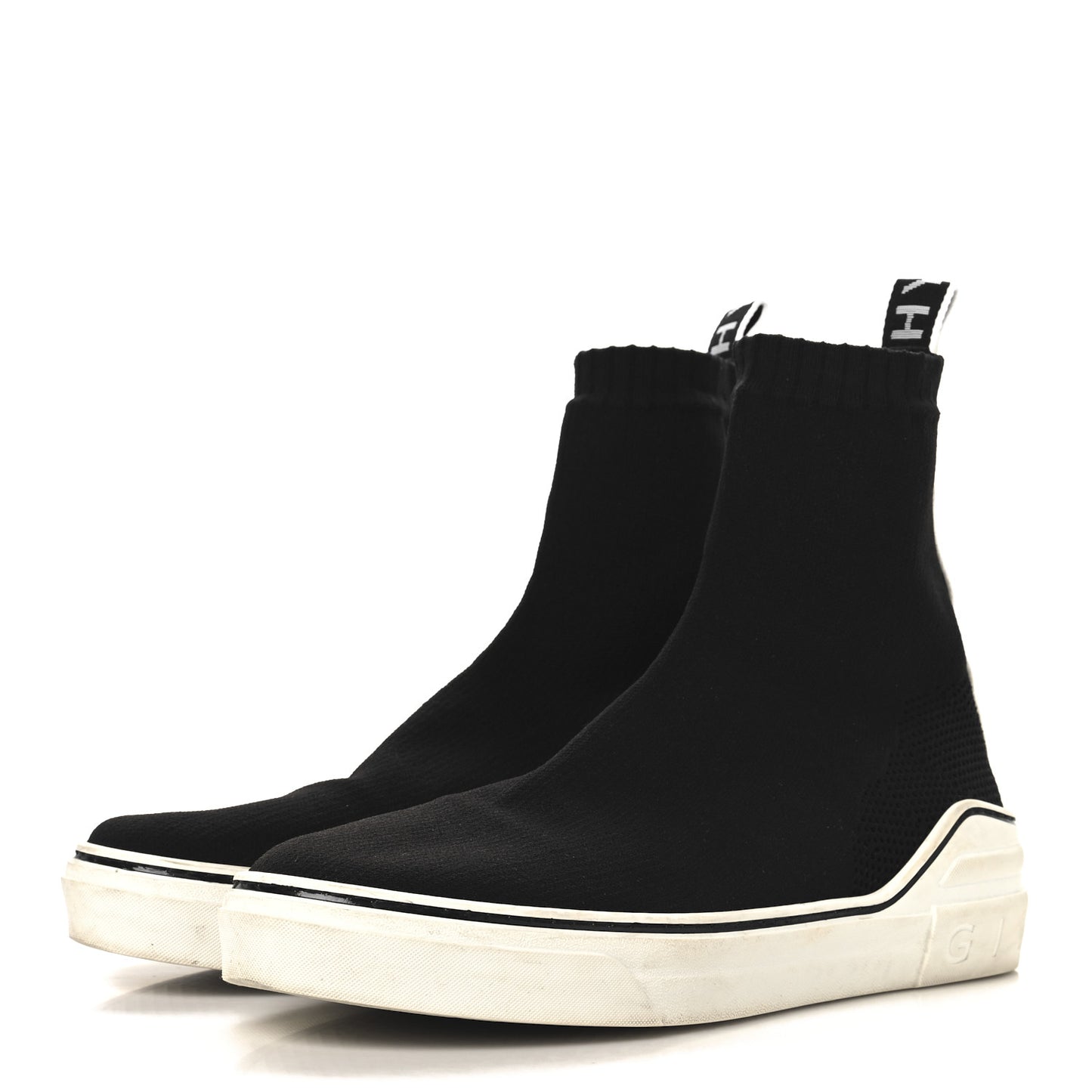 Technical Canvas Knit Mens George V Sock Sneakers 40 Black