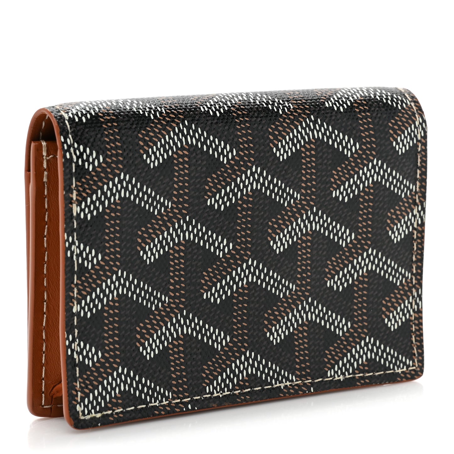 Goyardine Business Card Holder Black Gold