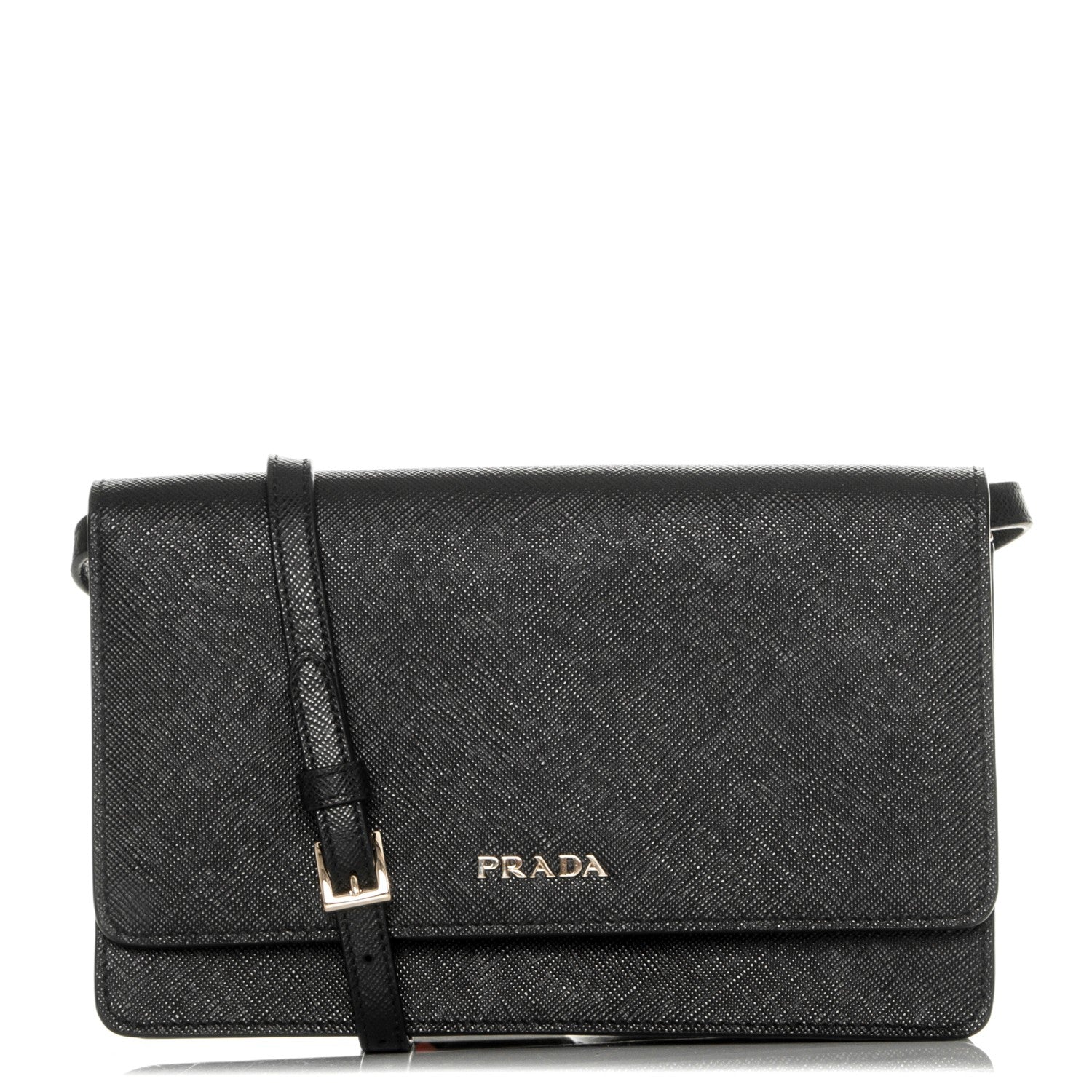 Prada Saffiano Flap Wallet Nero Black 1 of 7