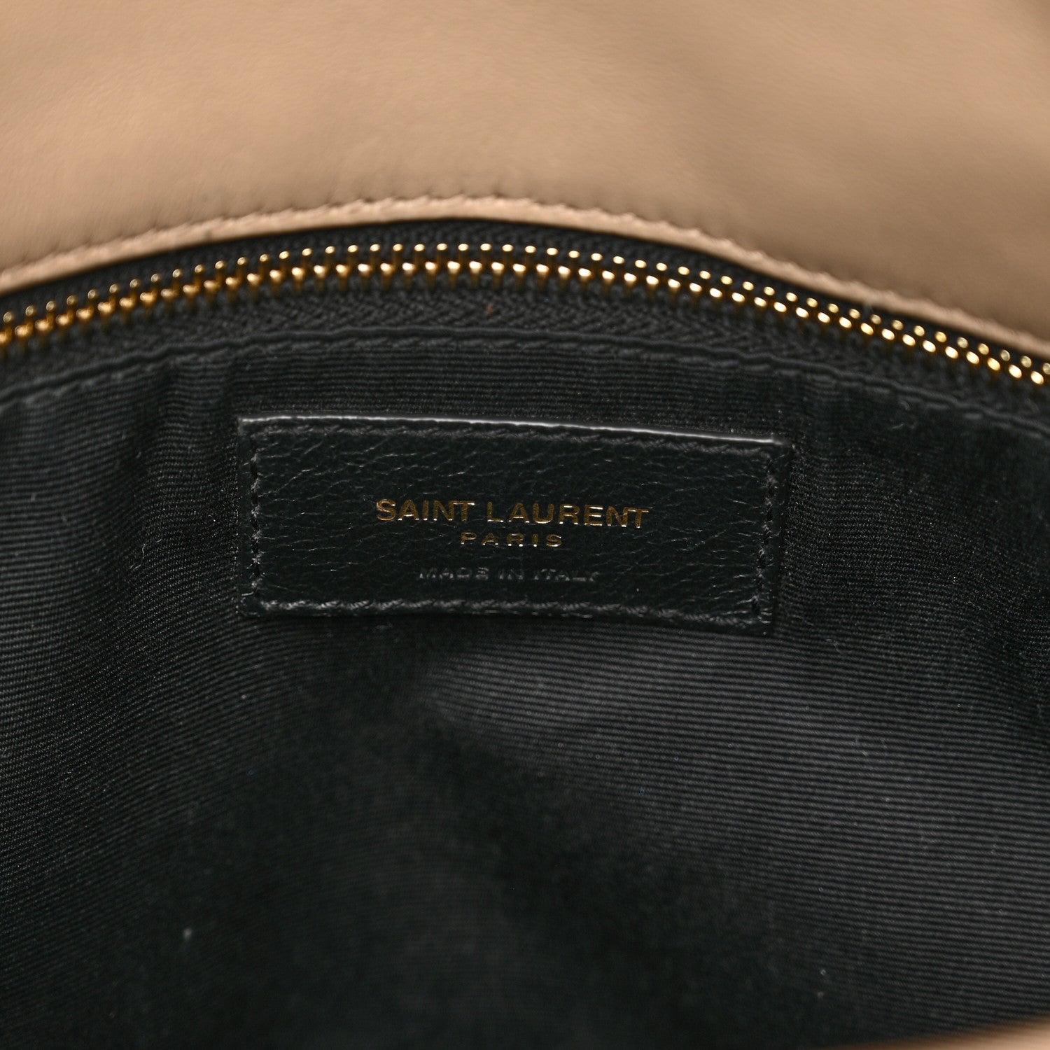 Saint Laurent Lambskin Quilted Medium Loulou Puffer Monogram Chain Satchel Dark Beige 7 of 12