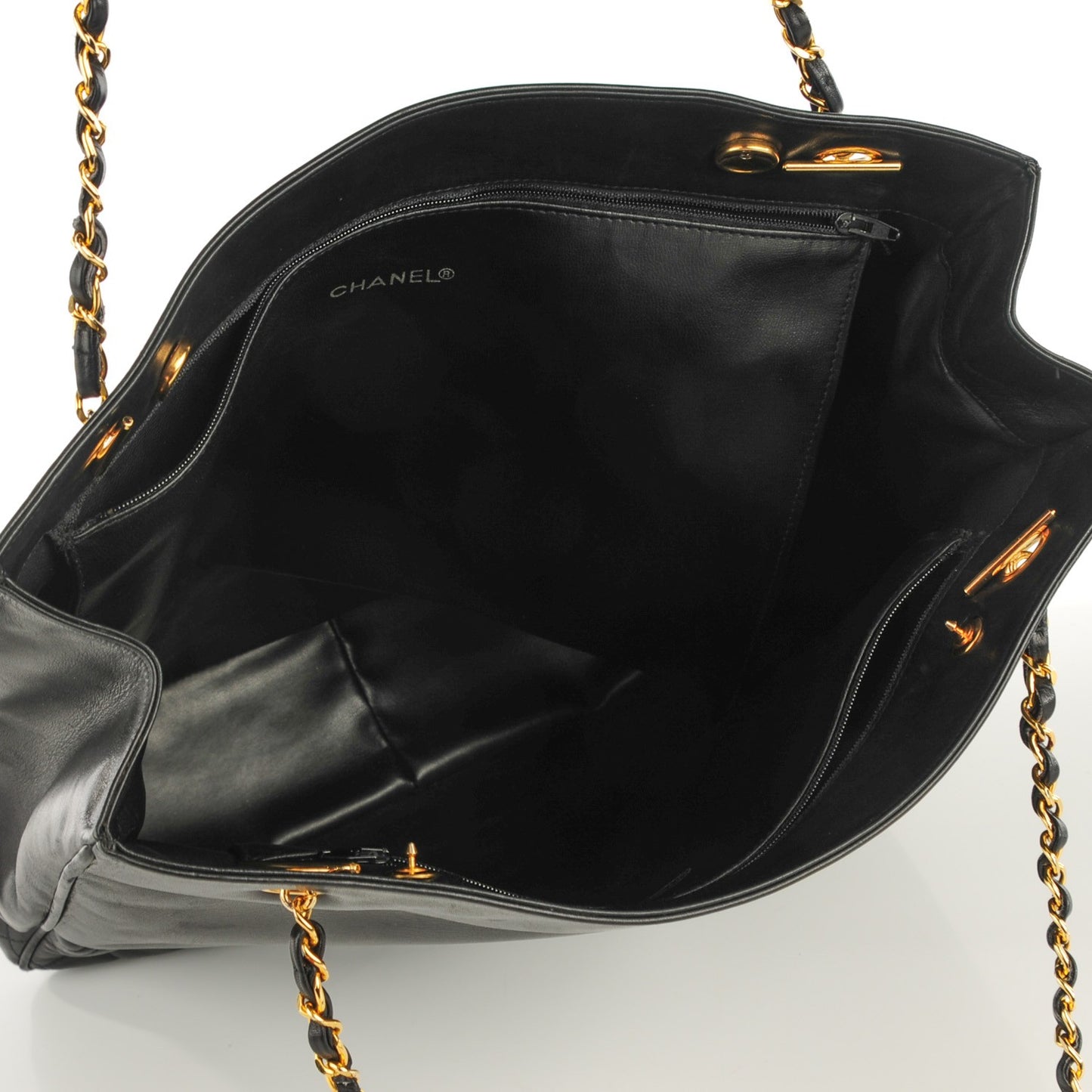 Lambskin Shopping Tote Black