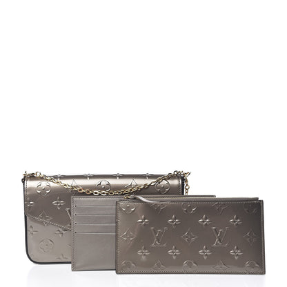 Louis Vuitton Vernis Felicie Pochette Chain Wallet Champagne Metallise 13 of 14