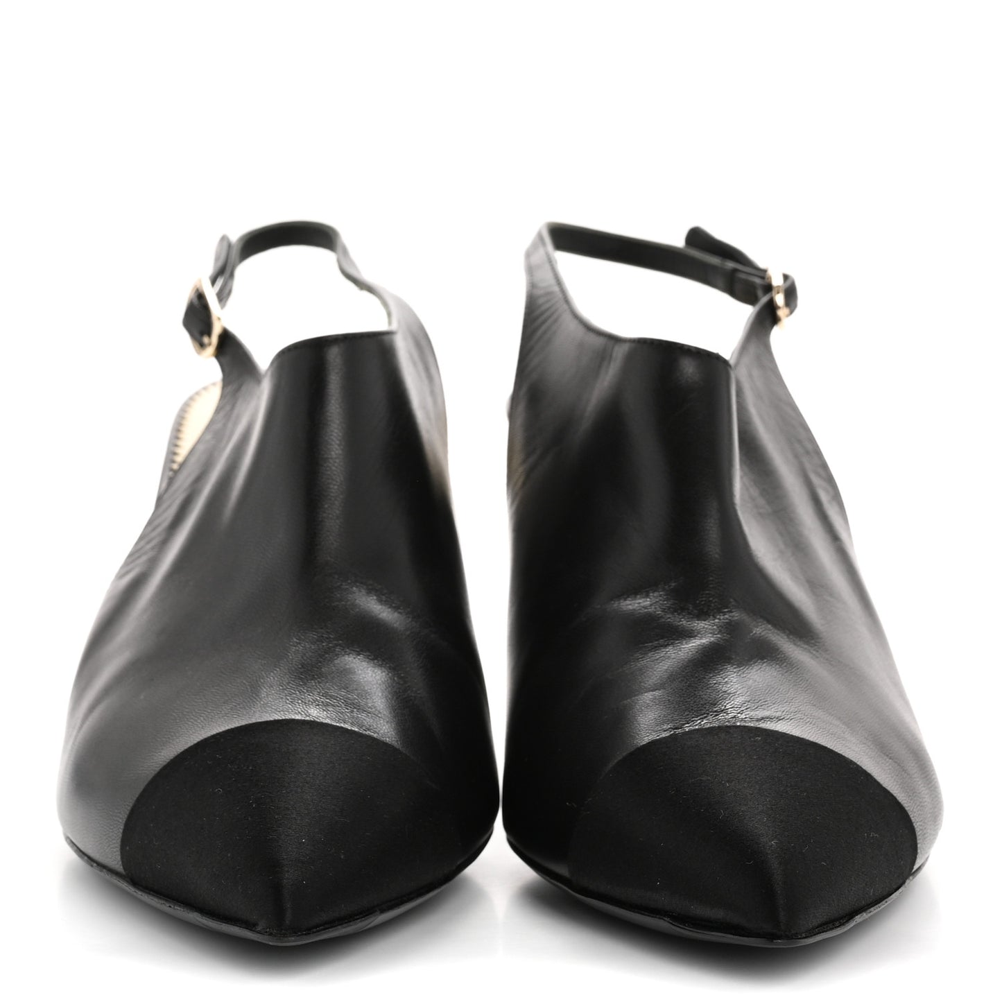 Goatskin Pearl Slingback Pumps 40 Black