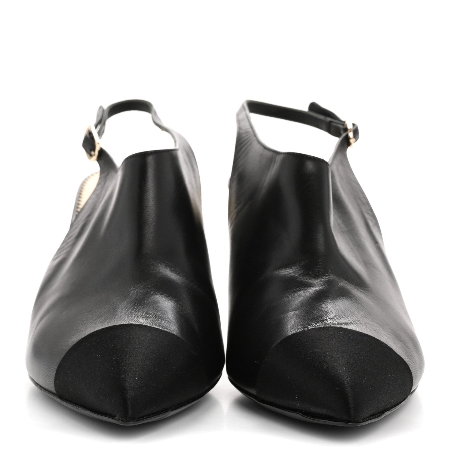 Chanel Goatskin Pearl Slingback Pumps 40 Black 3 of 10