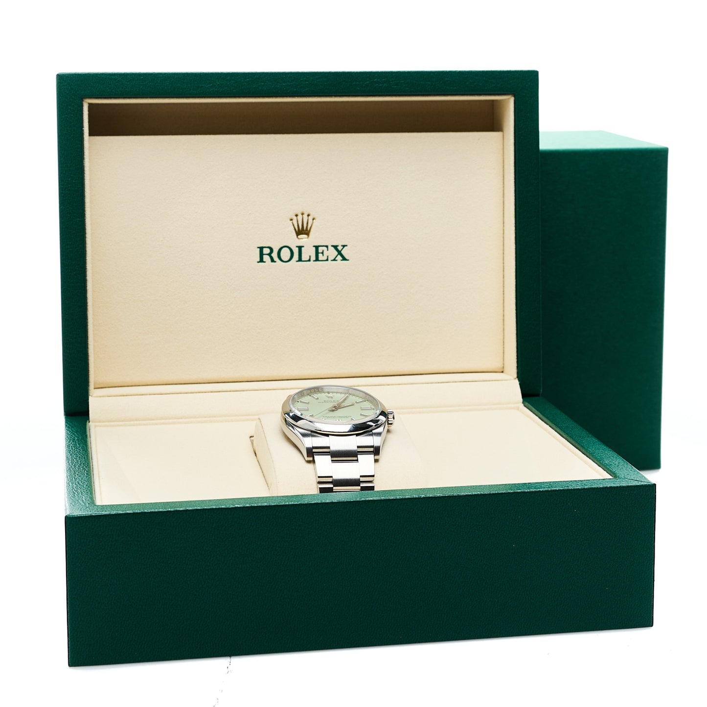 Stainless Steel 36mm Oyster Perpetual Watch Pistachio 126000