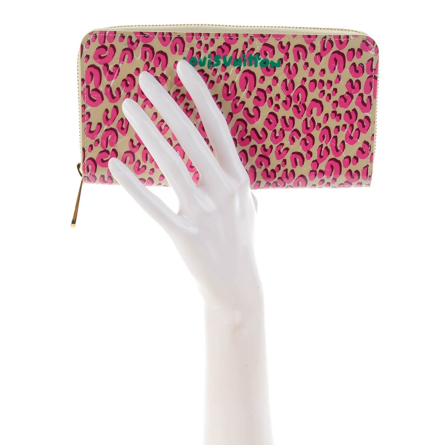 Vernis Leopard Zippy Wallet Blanc Corail