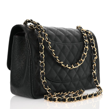 Chanel Caviar Quilted Jumbo Double Flap Black 3 of 14